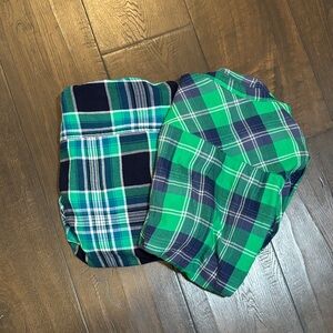 GAP Green and Navy Plaid Button-Down Shirts